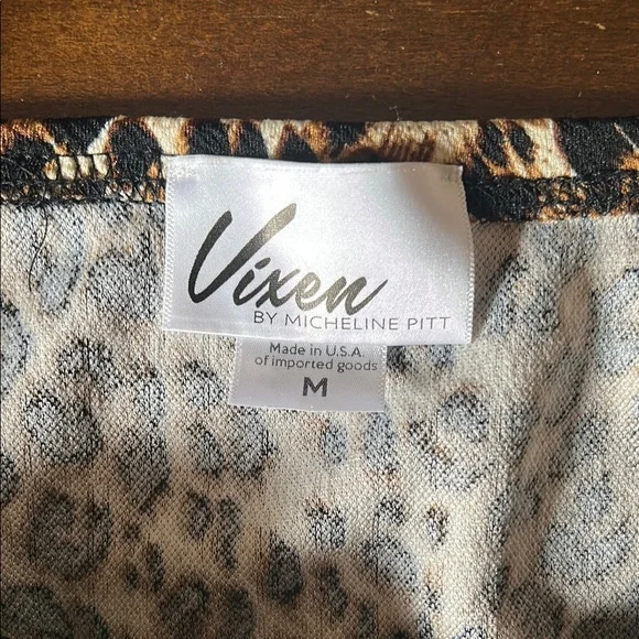 Vixen by Micheline Pitt Leopard Powder Puff Top - Picture 6 of 10